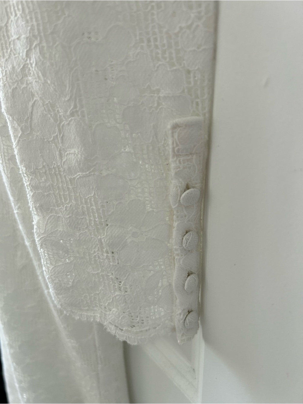 dRA Los Angeles White Floral Long Sleeve Lace Maxi Dress Size M - Picture 8 of 10